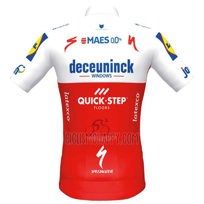 Deceuninck Quick Step Cycling Jersey Bib Short 2020 Short Sleeve White Red1